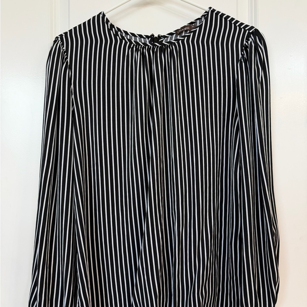 Black and White Striped Women's Top